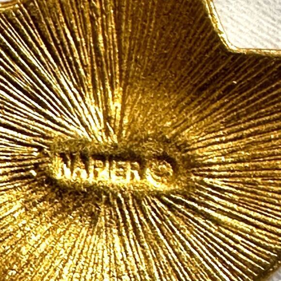 Napier textured gold star drop earrings - Picture 6 of 7